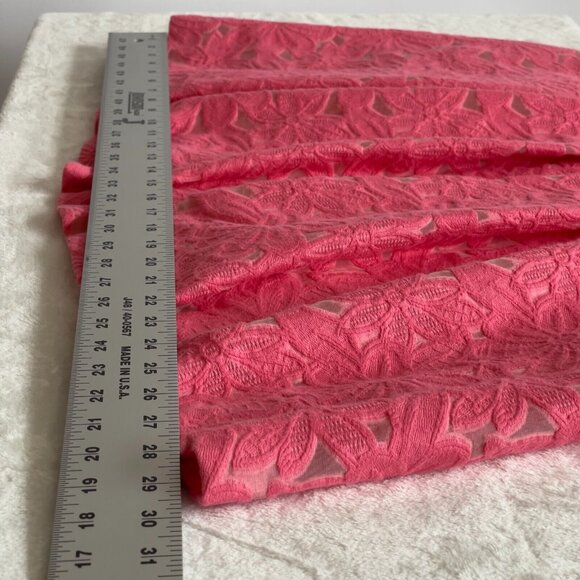 Trina Turk Womens Floral Lace Sleeveless Pleated Dress Size 10 Pink Zip Back - Picture 10 of 11